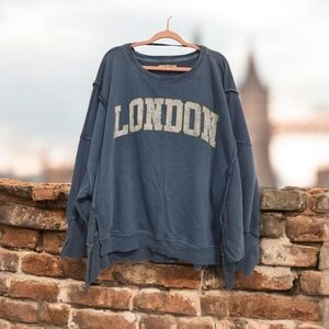 We The Free Blue London Graphic Sweater